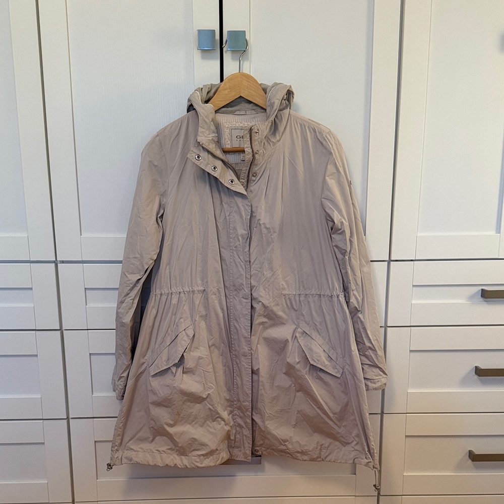 Geox Women's Light Tan Hooded Trench Coat